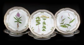 6 Royal Copenhagen Flora Danica salad plates