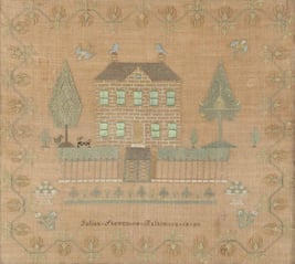 American needlework sampler, Baltimore, 1820