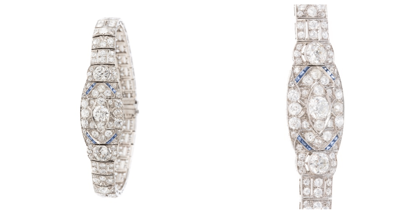 art deco diamond watch